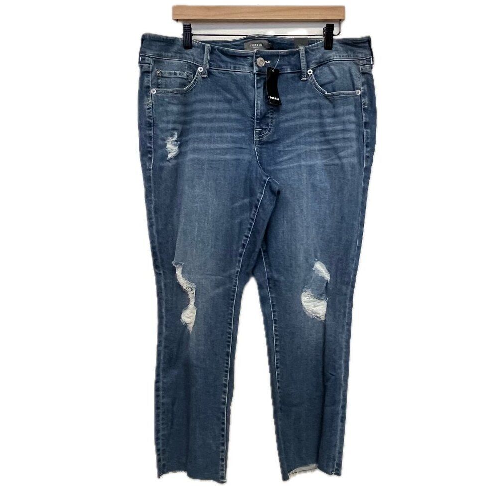 New Torrid Blue Boyfriend Mid-Rise Jeans - Size 18R
